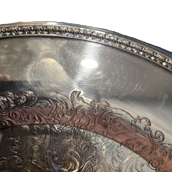 Empire Silver Company Round Serving Silverplate Tray Dish Platter 10" ESC 377 - Picture 5 of 6